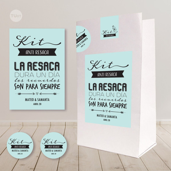 Kit Imprimible Antiresaca Anti Resaca Tiffany Tukit 1