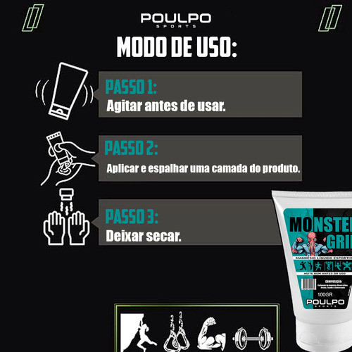 Magnésio Líquido 100g Ginástica Evita Desperdício Com Cola 1