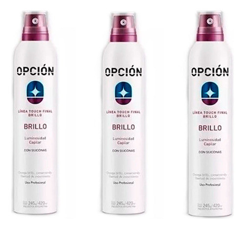 Brillo Capilar Opción Profesional Luminosidad Peluquería X3 0