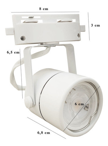 Kit Trilho Eletrificado 2 Metros 6 Spot Gu10 Conector 1