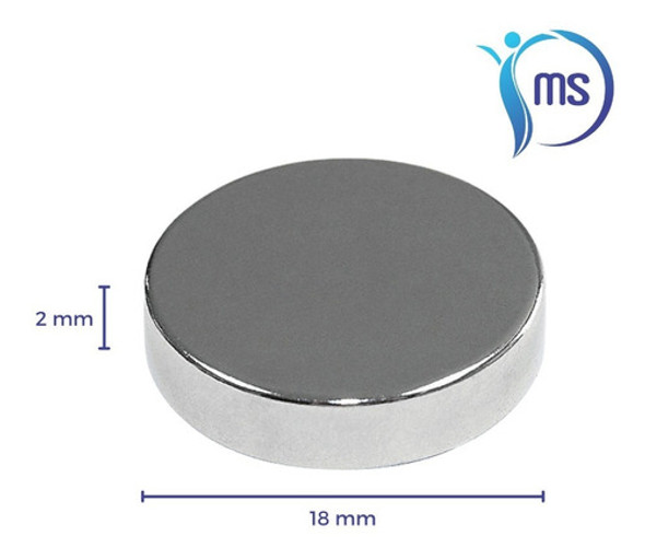 Imán Neodimio Biomagnetismo 13000 Gauss Sistema Goiz 18mm 1