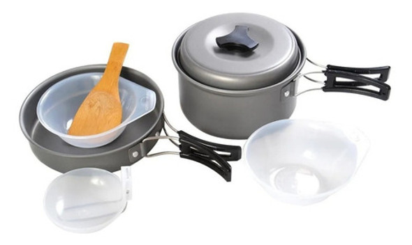 Marmita De Camping Para 2 Personas Aluminio Teflonado Funda 0