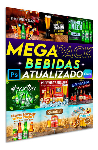 Pack 260 Artes Para Bebidas Editáveis +20 Brindes 0