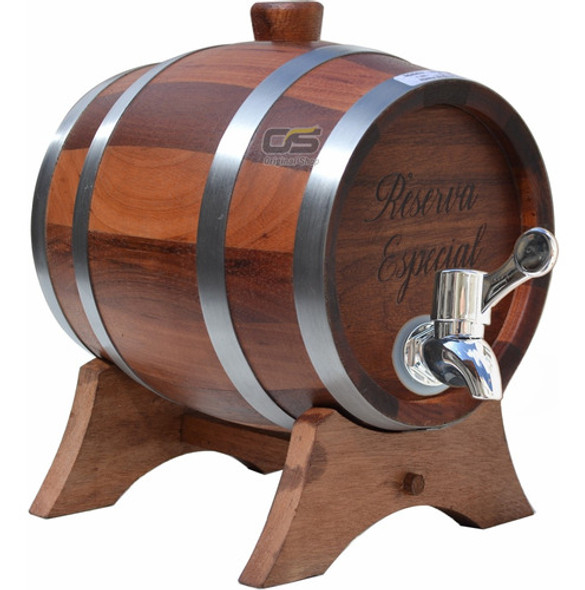 Barril Pipa Envelhecer Cachaça Vinho Cedro 3l Com Torneira 1