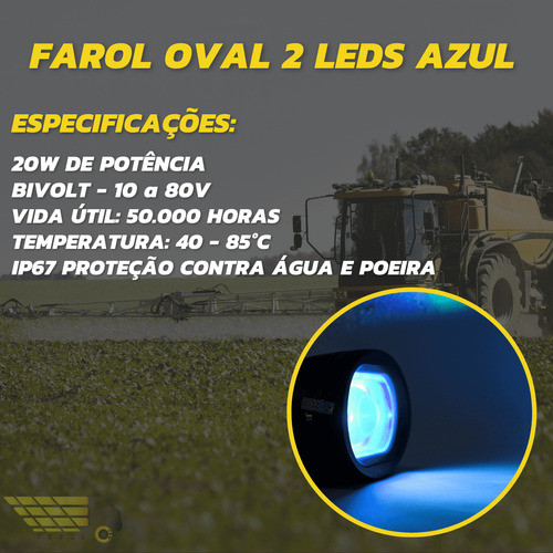 Melhore Sua Pulverização Na Lavoura Farol 2 Leds Oval 1