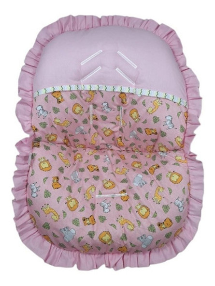 Capa Para Bebê Conforto Tricoline Algodão Animais Rosa 0 Capa Para Bebê Conforto Tricoline Algodão Animais Rosa 0