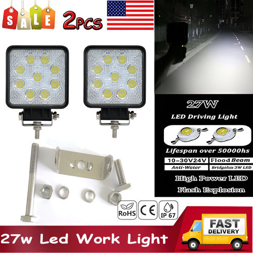 2 X 27w Llevó Carro Barco Offroad Jeep12v Suv Atv Iluminació 0