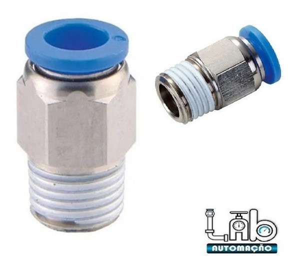 Conexão Pneumática Reta Macho Rosca 1/4 Tubo 4mm -10 Peças 1