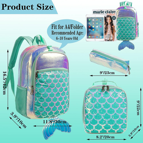 Kit De Mochila Y Lonchera Meetbelify Diseno De Sirena 1