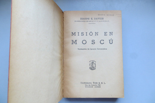 Misión En Moscú Joseph Davies Ed Tor 1945 1