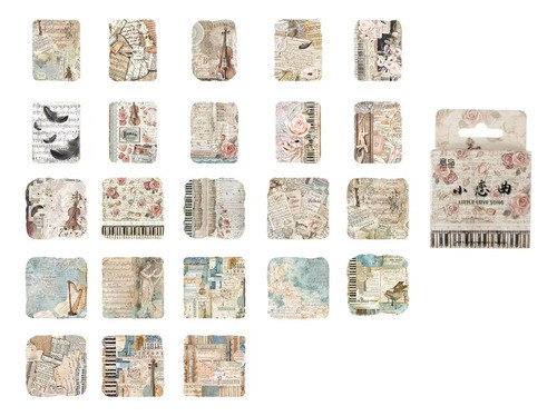 Cajita 46 Stickers Little Love Song Romantica Collage 0