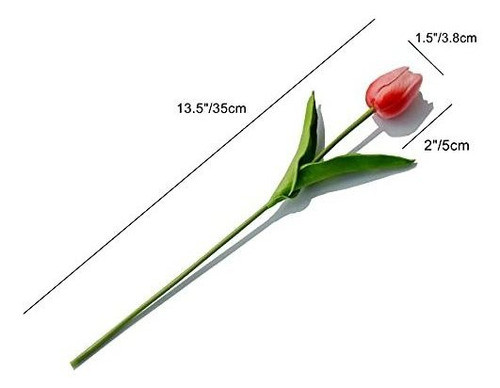 20 Tulipanes, Flores Artificiales Mandys - Coral. 1