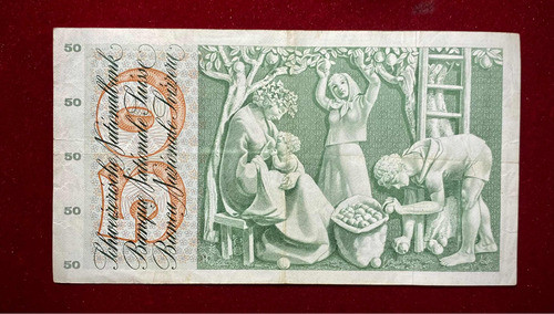Billete 50 Francos Suizos 1970 Pick 48 J.2 1