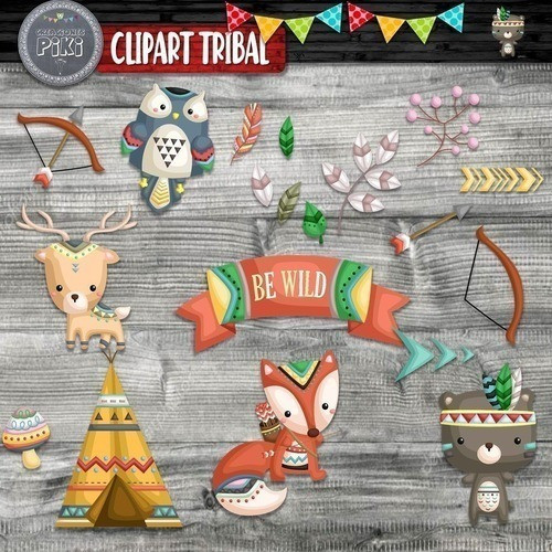 Pack Imágenes Hd Clipart Animalitos Tribal Modelo 1 + 1