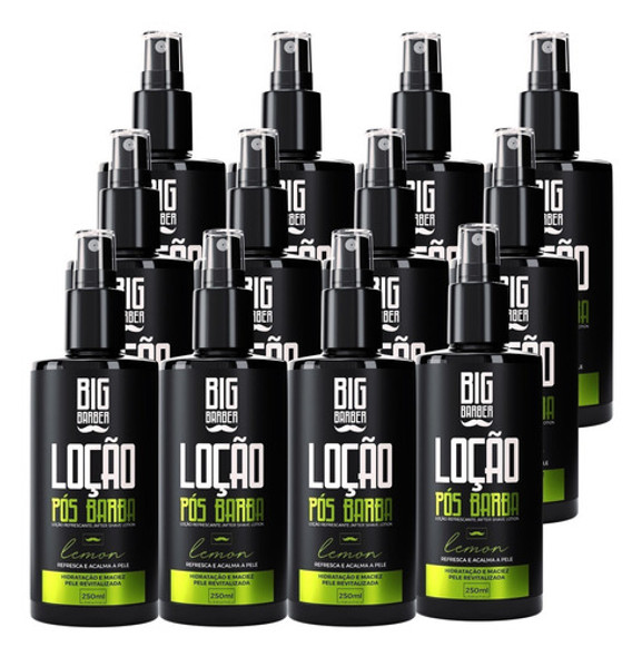 Loção Pós Barba Big Barber 250ml Lemon Capim Limão 12 Unidad 0