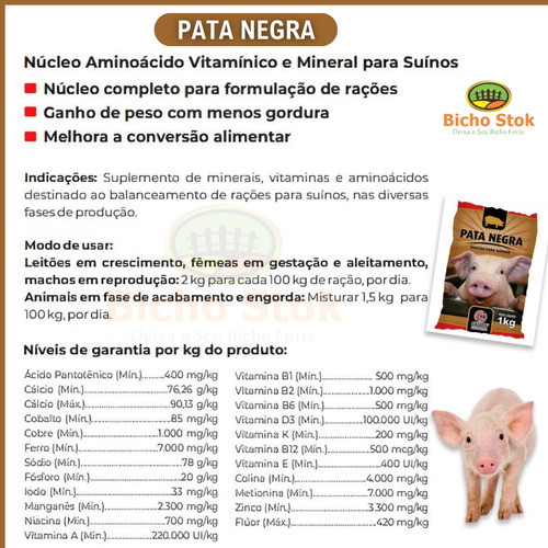 Pata Negra Núcleo Mineral E Vermical Vermifugo Porcos Suínos 1