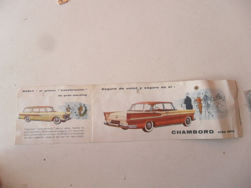 Folleto Catalogo Antiguo Simca Vedette Auto No Manual 1