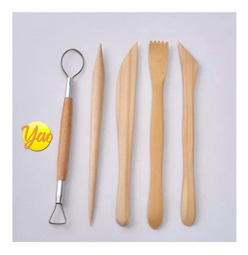 Set 4 Estecas Madera Para Modelado. + 1 Devastador. Calidad 1