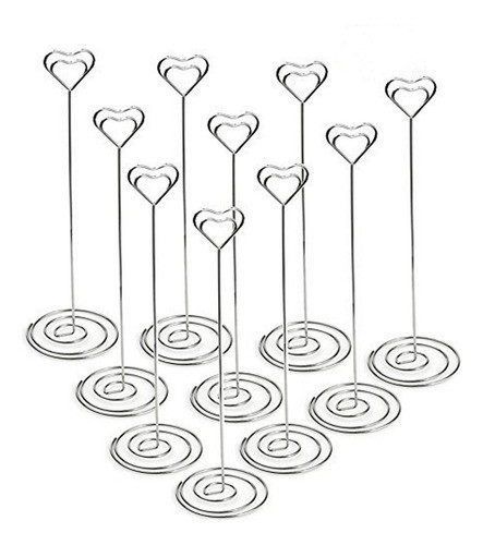 Soportes De Tarjetas De Nombres Mesa Foto 10u 22cm Plateado 0