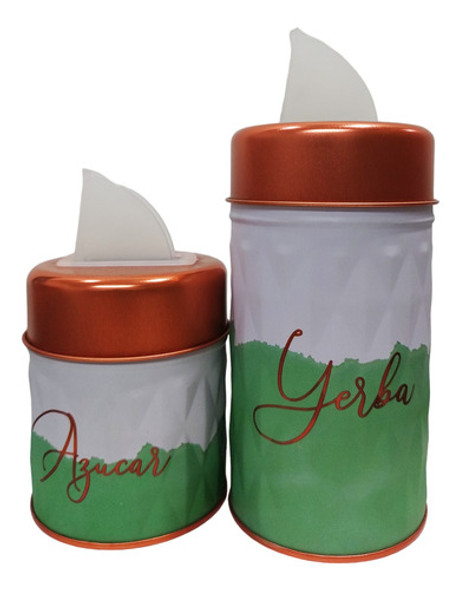 Set Matero Yerbera/ Azucarera Relieve Mate Vertedor 1