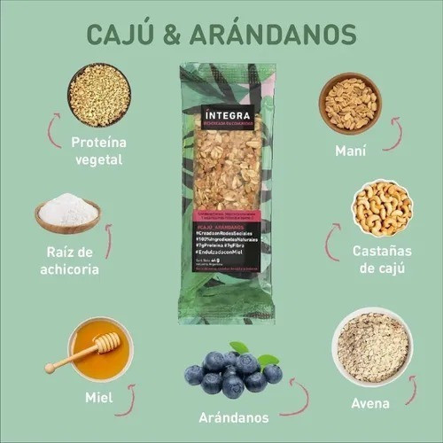 Caja X 10 Barritas Integra Caju Y Arandanos 41gr C/u - Dw 1