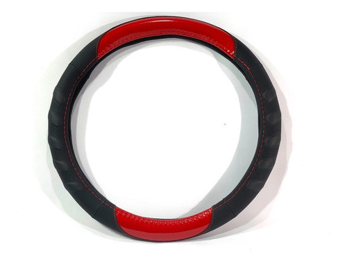 Cubre Volante Pvc Negro + Carbono Rojo 38cm Calidad Cv502 1