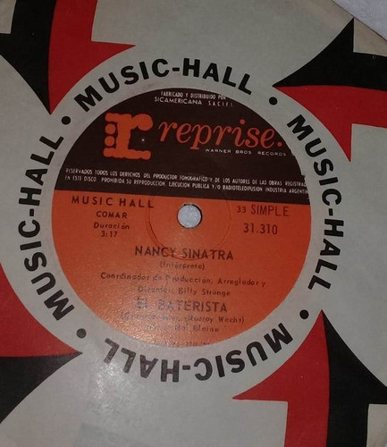 Nancy Sinatra - El Baterista / Hogar Vinilo Simple 7  /kktus 1