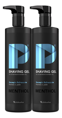 Kit 3 Shaving Gel De Barbear Play Barber 1kg Menthol 1