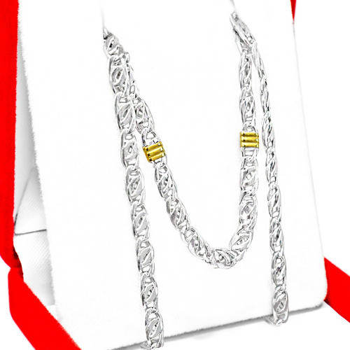 Cadena Juliana 3mm Hombre Mujer Plata 925 Y Oro 0