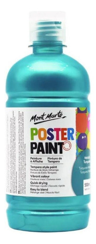 Tempera Satinada X500ml Color Turquesa Metalizado 0