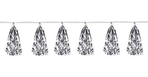 Beistle Metallic Tassel Garland, 9¾  X 8', Silver 1