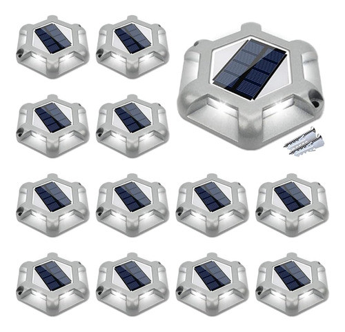 Paquete De 12 Luces Solares Para Cubierta, Aponuo Ip67 Imper 0