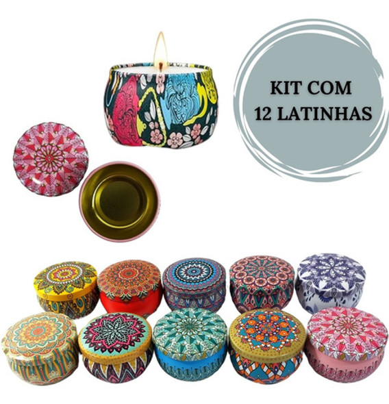 12 Latinhas Coloridas P/ Fabricação De Velas Artesanais 40ml 1