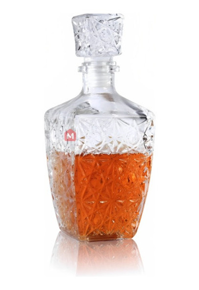 Set X 4 Botellón Whisky Whiskera Labrado 800 Ml 1