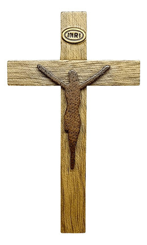 Crucifixo Com Cristo Em Madeira Com Ímã 7,5 Cm 0