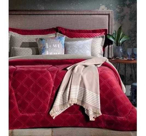 Edredom Plush Queen Evolution 235x260 Vermelho Hedrons 0