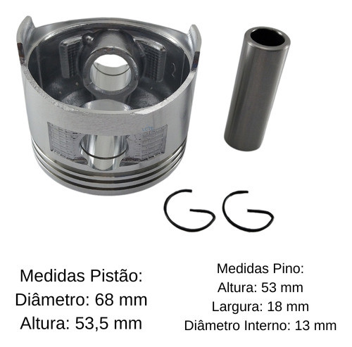 Jogo Do Pistão (+0,25mm) Do Motor B4t 5.5hp - Branco Toyama 1