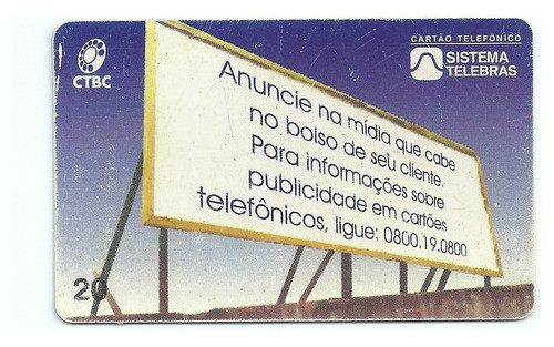 Cartão Telefônico Anuncia Em Mídia De Cartão Ctbc - Bo23 0
