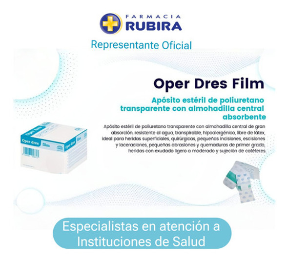 Operdres Aposito Adhesivo Film Sumergible 5x7,2cmx5 Und 1