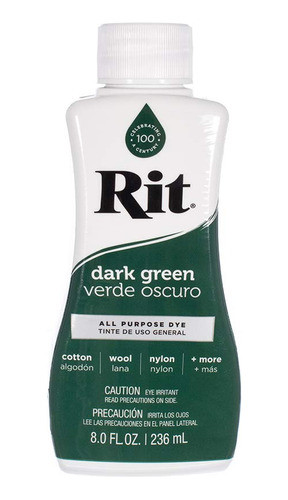 Rit Dye Liquid Amplia Seleccion De Colores 8 Oz. (verde Oscu 0