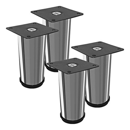Pata Mueble Sillon 15cm Regulable Acero Cromado Pack X 4u. 0
