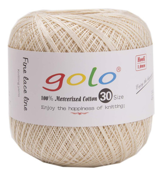 Hilo De Crochet De Algodón Puro Para Tejer Color Trigo, 10 E 0