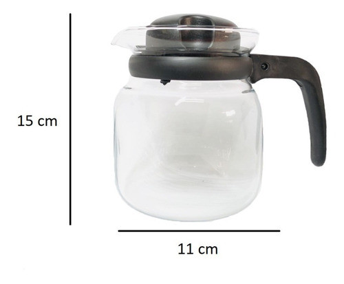 Jarra De Vidrio Templado 1l Fuego Microondas 1