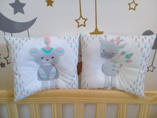 Almohada Cuna Cochesito Prev. Cabeza Plana Jirafa Oso 1