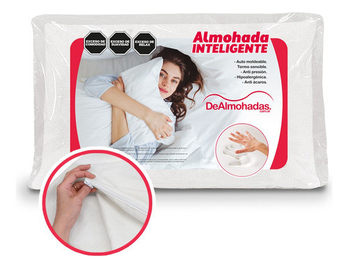 Almohada Inteligente 60x35x13 + Funda Con Cierre 0