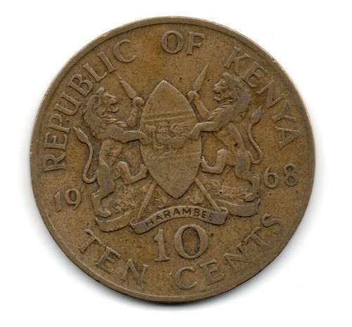 Kenia Moneda 10 Cents Año 1968 Km#2 Africa 0