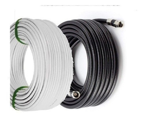 Cable Coaxil 40mts Armado Rg6 C/ Conector Compresion Enbolsa 0