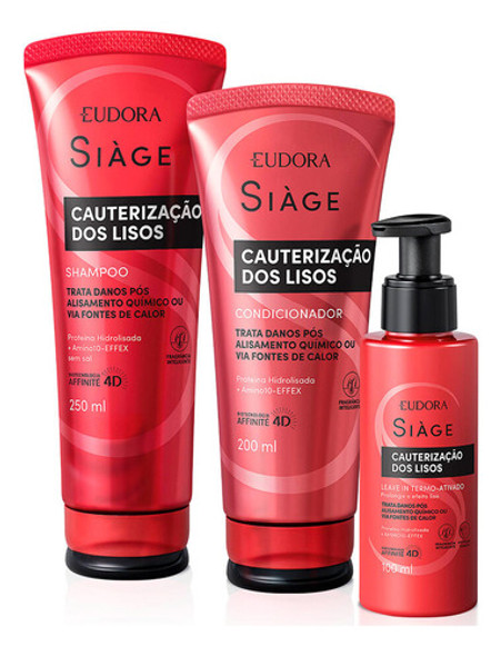 Kit Shampoo Condicionador Leave In Cauterização Lisos Eudora 0 Kit Shampoo Condicionador Leave In Cauterização Lisos Eudora 0