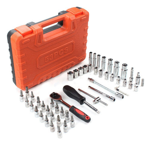 Caja Set Herramientas Juego Llave Tubo Estuche Kit 53pcs 1/4 1