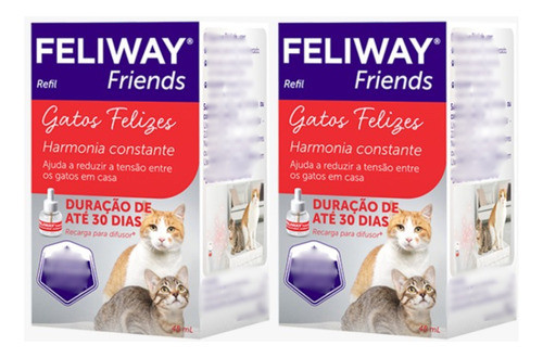 02 Feliway Friends Refil 48ml Ceva Auxiliar Adaptação Gatos 0